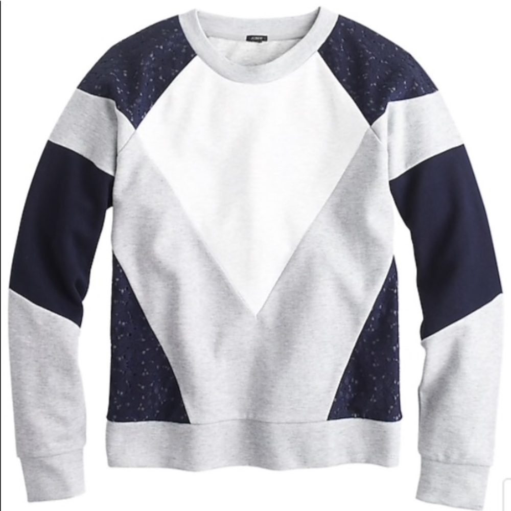 J. Crew Paneled Lace Sweatshirt